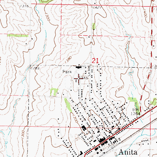 Topographic Map of Victory Park, IA