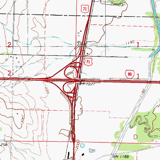 Topographic Map of Interchange 60, IA