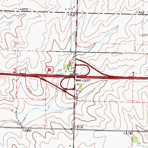 Topographic Map of Interchange 54, IA