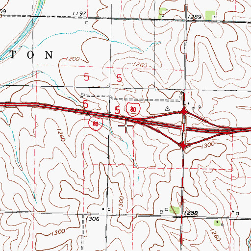 Topographic Map of Interchange 51, IA