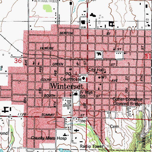 Topographic Map of Lowe Chiropractic Clinic, IA