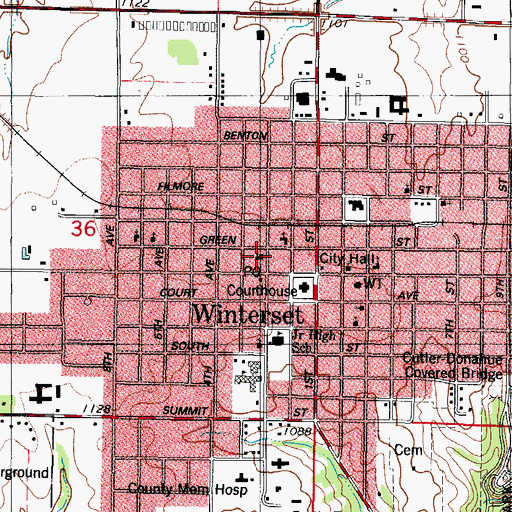 Topographic Map of First United Presbyterian Church, IA