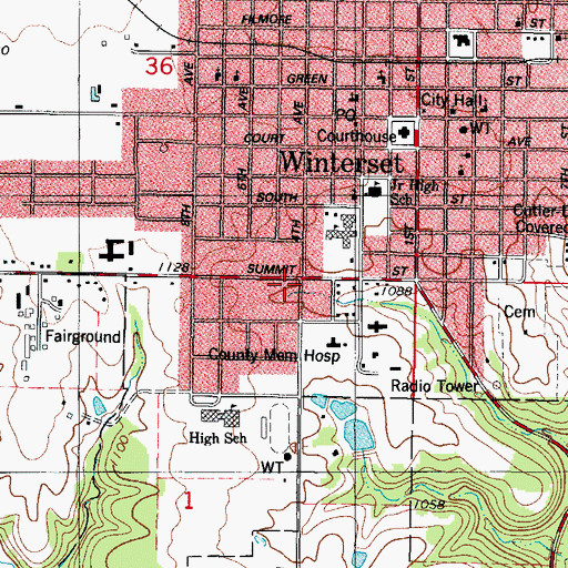 Topographic Map of Church of the Nazarene, IA