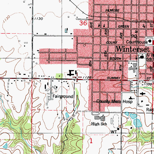 Topographic Map of Seventh Day Adventist Church, IA