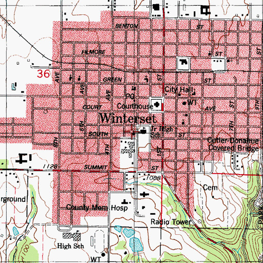 Topographic Map of Saint Paul Lutheran Church, IA