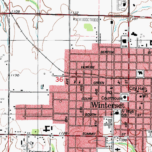 Topographic Map of Whistle Stop Park, IA