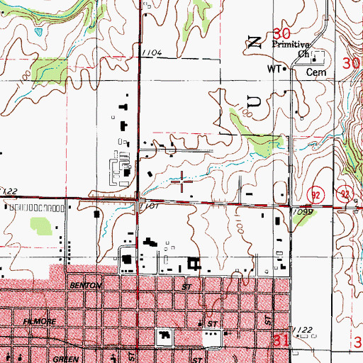 Topographic Map of Giffin Fields, IA
