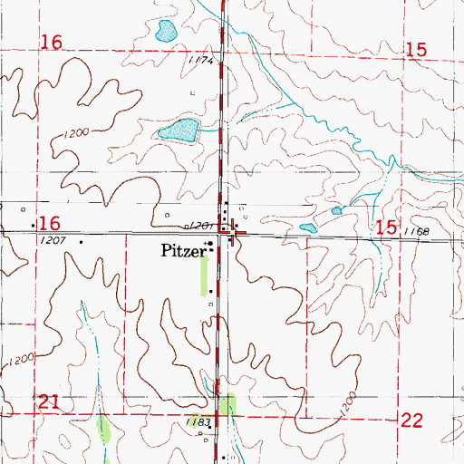 Topographic Map of Pitzer United Presbyterian Church, IA