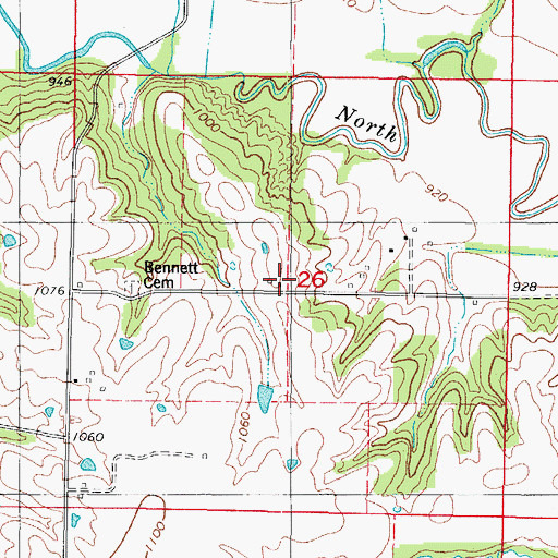 Topographic Map of North Branch Post Office (historical), IA