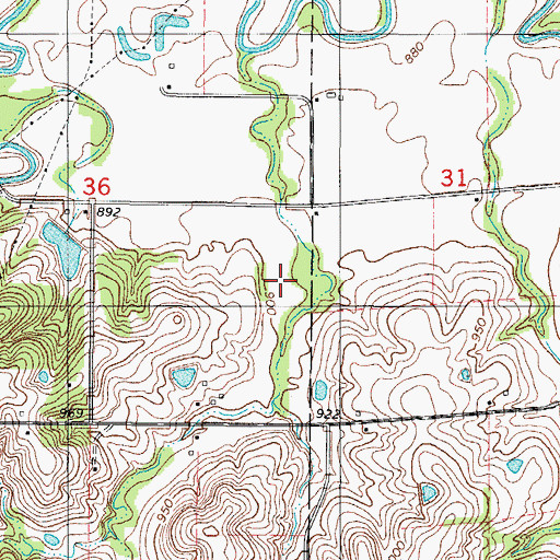 Topographic Map of Nem Con Post Office (historical), IA