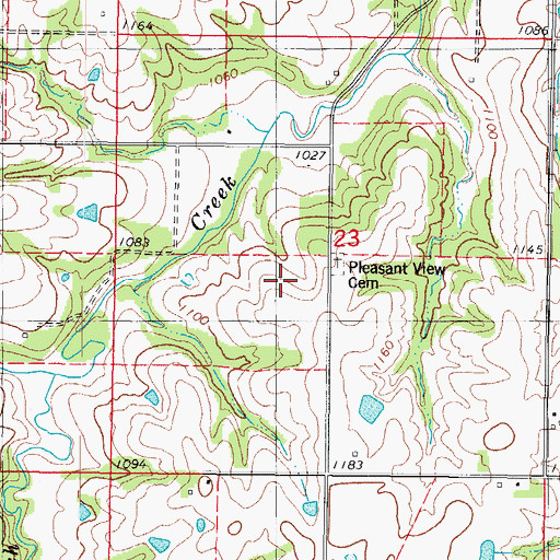 Topographic Map of Pleasant View Post Office (historical), IA