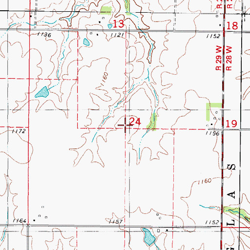 Topographic Map of Charlottsville Post Office (historical), IA