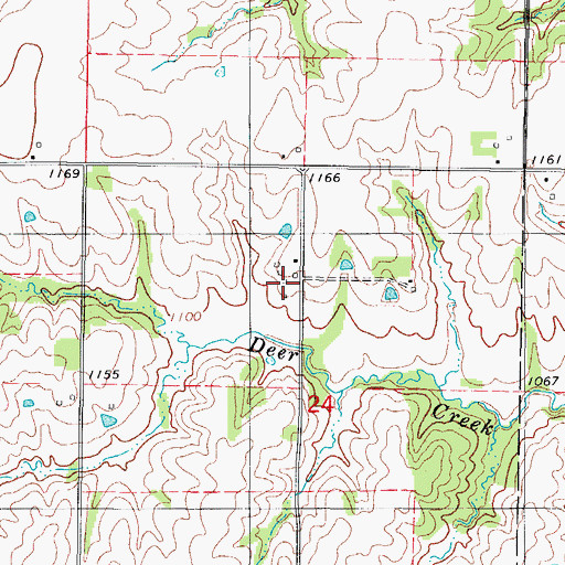 Topographic Map of Gear Post Office (historical), IA