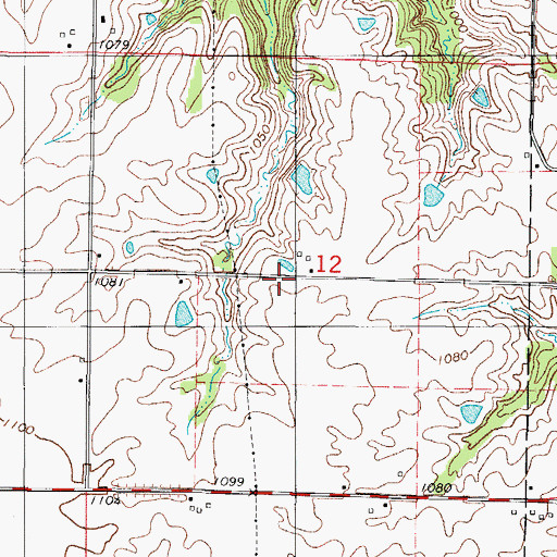 Topographic Map of Amazon Post Office (historical), IA