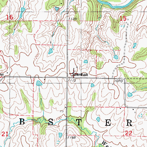 Topographic Map of Webster Center School (historical), IA