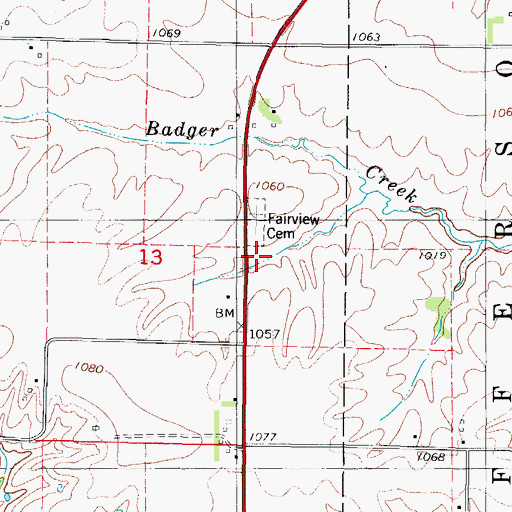 Topographic Map of Jefferson School (historical), IA