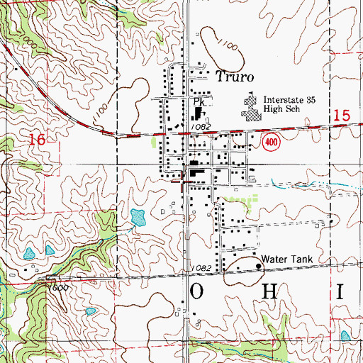 Topographic Map of Truro Fire and Rescue, IA