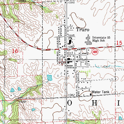 Topographic Map of Truro City Hall, IA