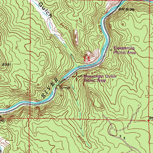 Topographic Map of Messenger Gulch Picnic Area, CO