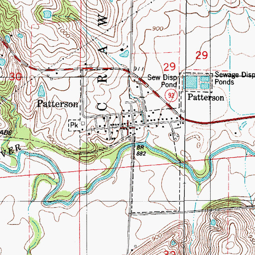 Topographic Map of Patterson Post Office, IA