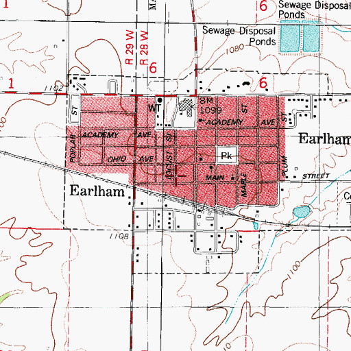 Topographic Map of Earlham Medical Clinic, IA