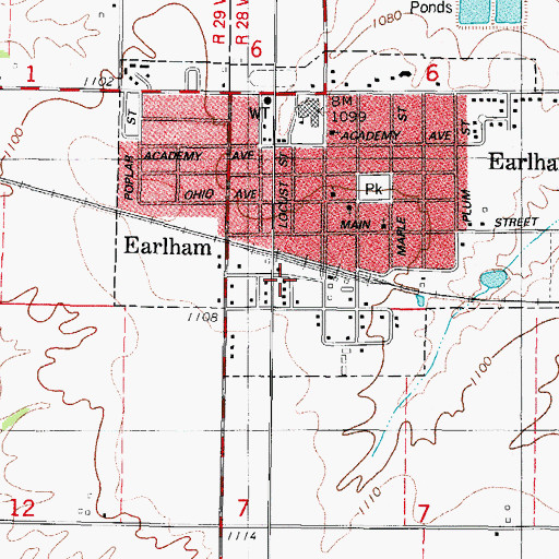 Topographic Map of Farmers Co-op Elevator, IA
