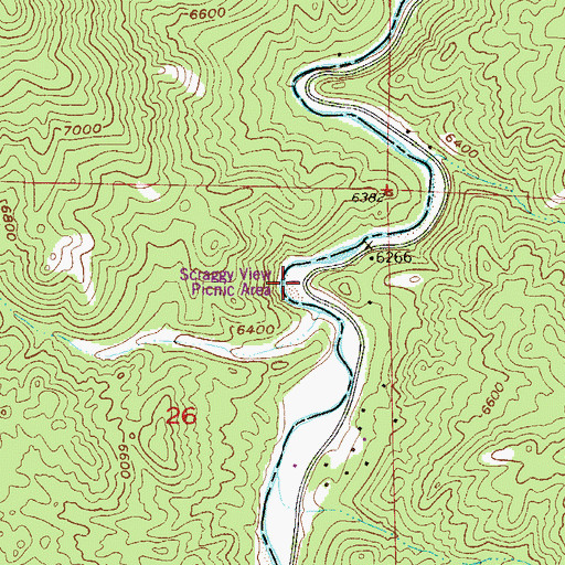 Topographic Map of Scraggy View Picnic Area, CO
