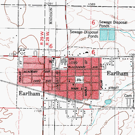 Topographic Map of Church of Christ, IA