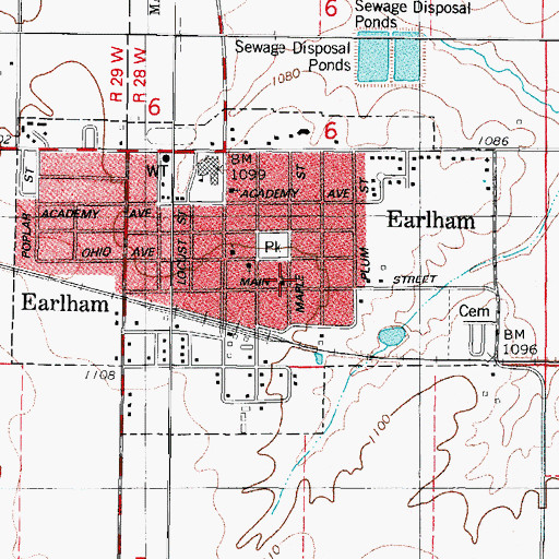 Topographic Map of First Presbyterian Church, IA