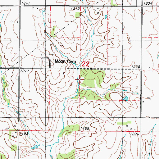 Topographic Map of Boone Cemetery, IA