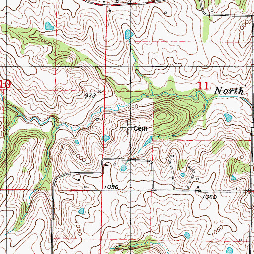 Topographic Map of Farris Cemetery, IA