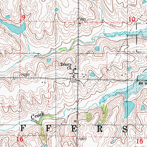 Topographic Map of German Lutheran Cemetery, IA