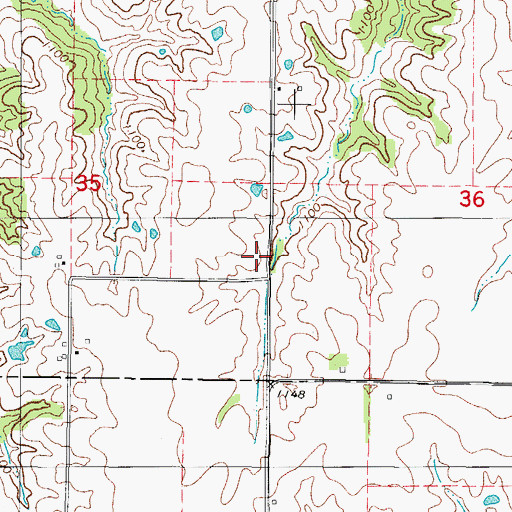 Topographic Map of Morgan Bridge, IA