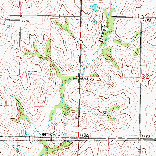 Topographic Map of Wanamaker Post Office (historical), IA
