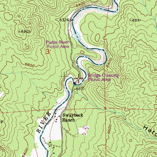 Topographic Map of Bridge Crossing Picnic Area, CO