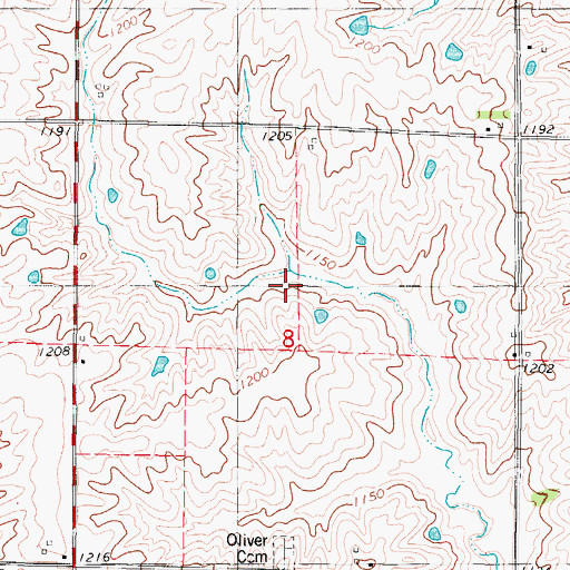 Topographic Map of Blackmore Post Office (historical), IA