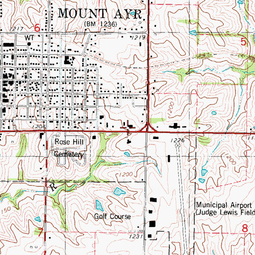 Topographic Map of Farmers Cooperative Company Elevator, IA