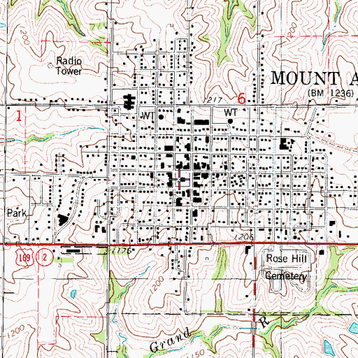 Topographic Map of Ringgold County Sheriff's Office, IA