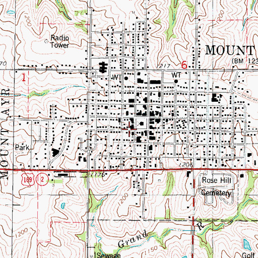 Topographic Map of Mount Ayr Medical Clinic, IA