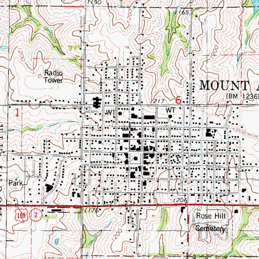 Topographic Map of First Baptist Church, IA