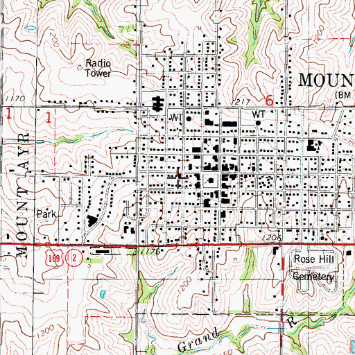 Topographic Map of United Methodist Church, IA