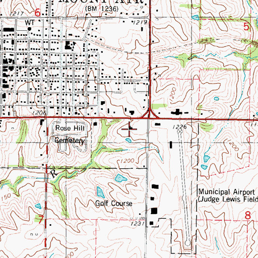 Topographic Map of First Lutheran Church, IA