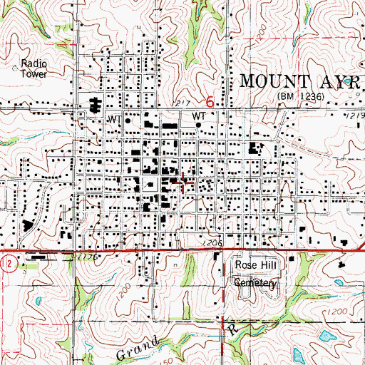 Topographic Map of Saint Josephs Catholic Church, IA