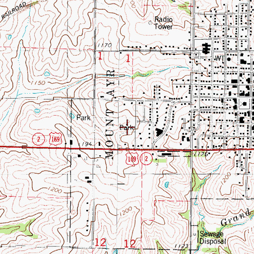 Topographic Map of Judge Lewis Park, IA