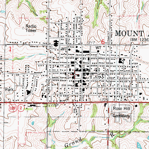 Topographic Map of Ringgold County Courthouse, IA