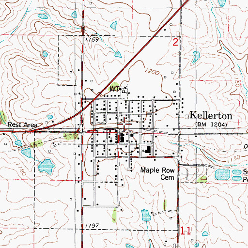 Topographic Map of Kellerton (historical), IA