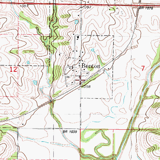 Topographic Map of Benton (historical), IA