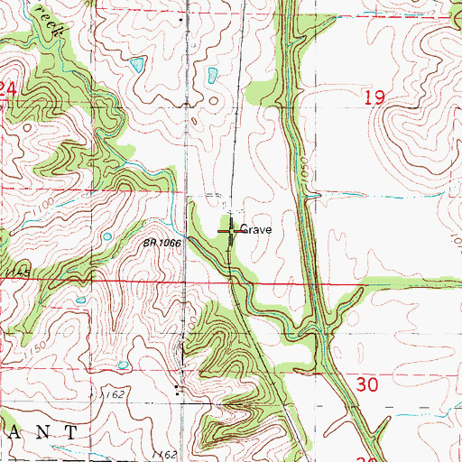 Topographic Map of Dead Man's Curve Cemetery, IA
