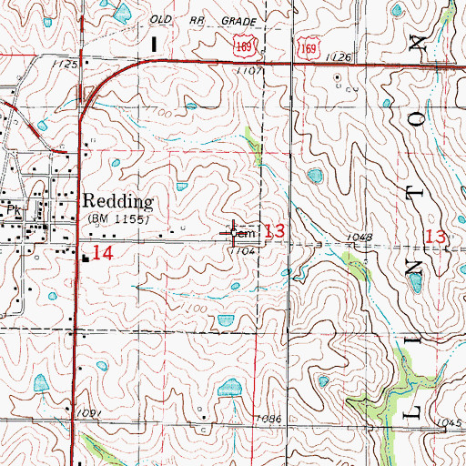Topographic Map of Redding Cemetery, IA