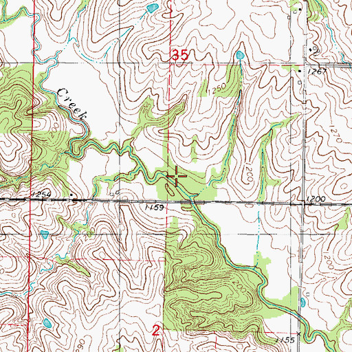 Topographic Map of Twelve Mile Lake Wildlife Management Area, IA
